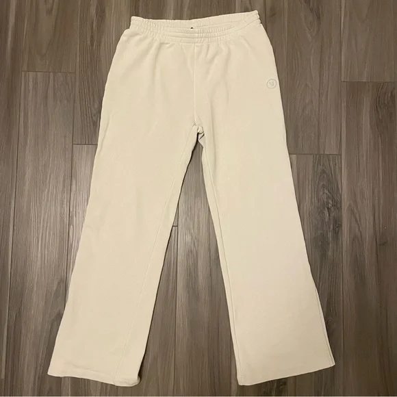 VUORI Sedona Wide Leg Sweatpant Split Leg Salt VW4044 Leisure Sz L - Picture 5 of 11